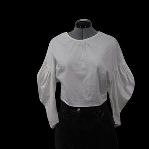 NWT - Small White Cropped Top - Blue Ciel